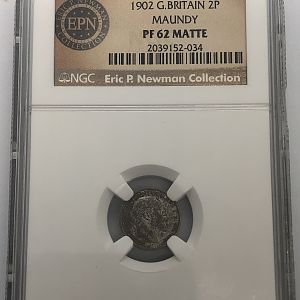 1902 Great Britain 2 pence - Maundy obv closeup