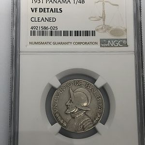 1931 Panama 1/4 Balboa obv