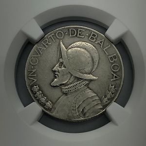1931 Panama 1/4 Balboa obv closeup