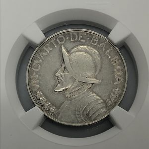 1934 Panama 1/4 Balboa obv closeup