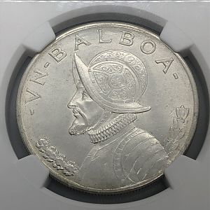 1934 Panama Un Balboa obv closeup