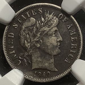 1910-S Barber dime NGC VF