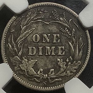 1910-S Barber dime NGC VF