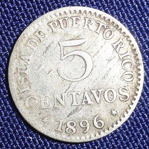 1896 Puerto Rico 5centavos rev.