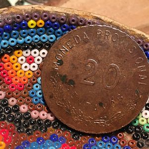 1915 Mexico Moneda Provisional Oaxaca-20 Centavos -Reverse 28mm