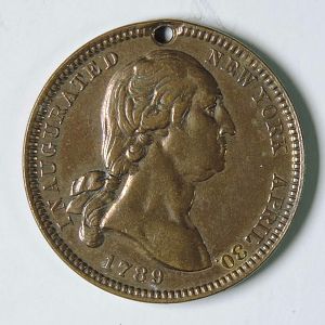 1889 George Washington Inaugural Centennial & Brooklyn Bridge- Obverse 25.5
