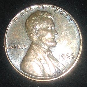 1966 Lincoln penny that weighs 2.8 grams