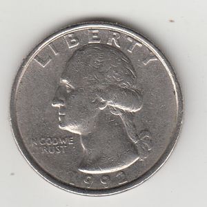 1992 no mintmark HOT LIPS 25C