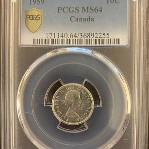 1959 Canada Dime MS64 Obverse