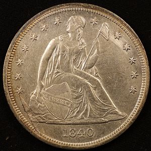 1840 Liberty Seated Dollar Obverse