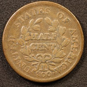 1804 Draped Bust Half Cent Reverse
