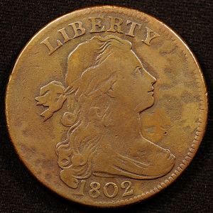 1802 Draped Bust Large Cent Obverse
