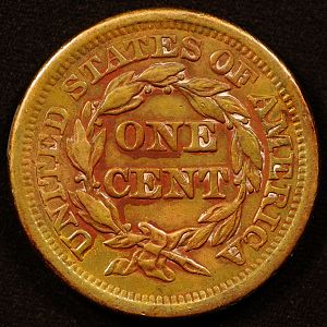1856 Coronet Large Cent Reverse