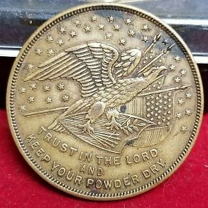 1918 Keep Your Powder Dry Token-Reverse