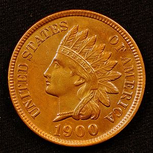 1900 Indian Head Bronze Small Cent Obverse