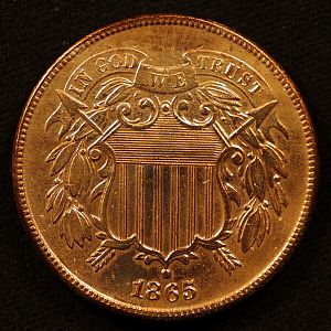 1865 2Cent Bronze Obverse