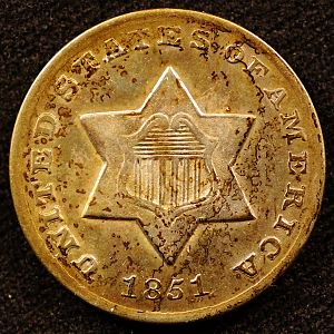 1851 3Cent Silver Obverse