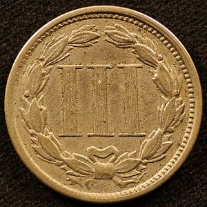 1865 3Cent Nickel Reverse