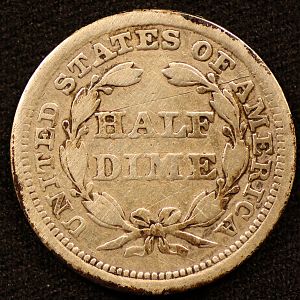 1856 Liberty Seated Half Dime Reverse