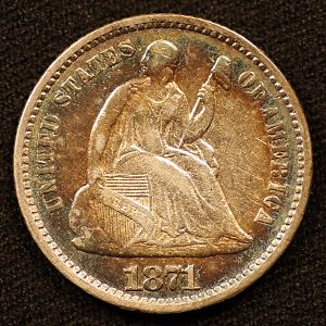 1871 Liberty Seated Half Dime Obverse