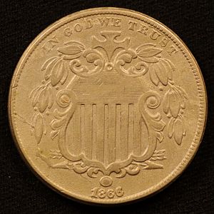 1866 Shield Rays Nickel Obverse