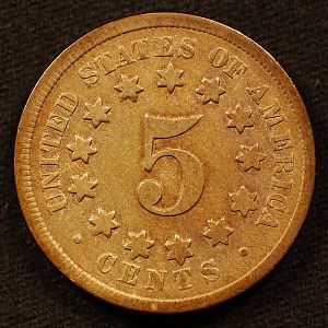 1868 Shield No Rays Nickel Reverse
