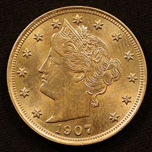 1907 Liberty Head Cents Nickel Obverse