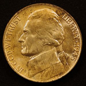 1945 Jefferson Silver Nickel Obverse