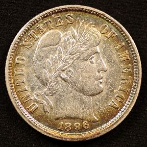 1896 Liberty Head Dime Obverse