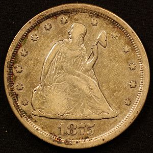 1875 Liberty Seated 20c Obverse
