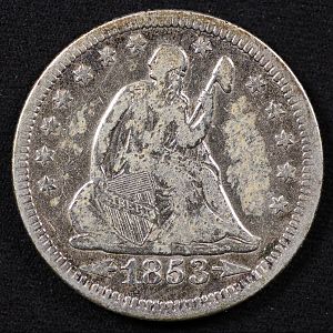 1853 Liberty Seated Quarter Obverse