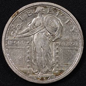 1917 Liberty Standing I Quarter Obverse