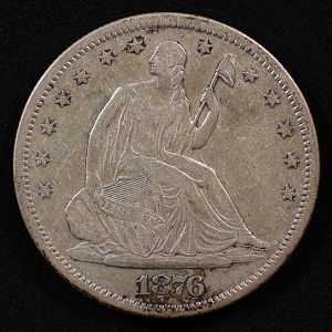 1876 Liberty Seated Half Dollar Obverse