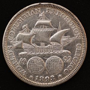 1893 Columbus Commemorative Half Dollar Reverse