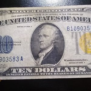 1934A $10 U.S- for emergency - North Africa