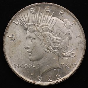 1922 Peace Dollar Obverse