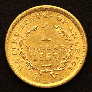 1853 Type I Dollar Gold Reverse