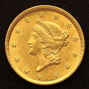 1853 Type I Dollar Gold Obverse