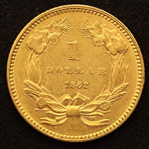 1862 Type III Dollar Gold Reverse