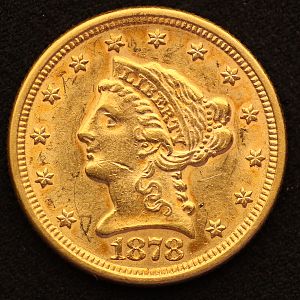 1878 Liberty Head Quarter Eagle Gold Obverse