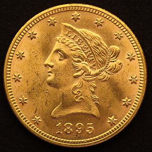 1875 Liberty Head Eagle Gold Obverse
