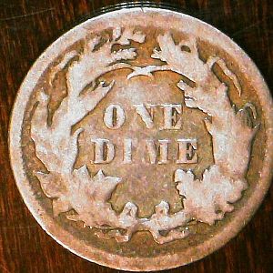 1873 - Seated Liberty Dime - With Arrows - Reverrse