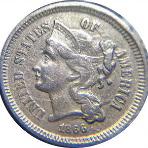 1866 3 Cent- Nickel-Die Clash