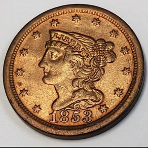 1853 Half Cent Obverse
