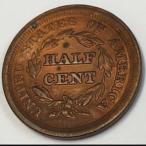 1853 Half Cent Reverse