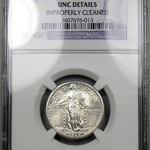 SLQ 1918-D NGC UNC Details Improperly Cleaned OH