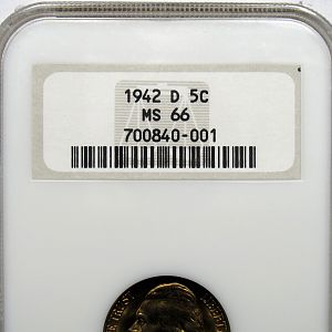JN 1942-D NGC MS66 OH
