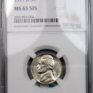 JN H73 1971-D NGC MS65 5FS OH
