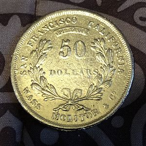Mass Molitor & Co. 1855 Gold Coin Reverse