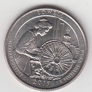 2019 W Lowell, Mass. 25C coin.
